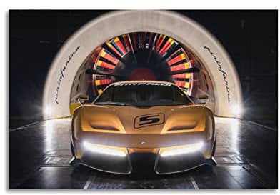 JUNNA Hyper Car Poster für Fittipaldi E47 Vision Gran Turismo Sportauto, dekoratives Gemälde, Leinwand, Wand- und Kunstbild, Familien-Schlafzimmer, Dekoration, 40 x 60 cm