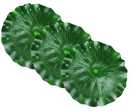 Garneck 3pcs Simulated Lotus Leaf Lily Pad Roll Water and Grow Grass Floating Aquarium Plants Flowers Decor Faux Tulips Photo Props Fake Lotus Leaf Photo Props Garden Leaves