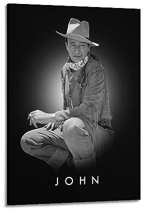 VZRSQZK Schauspieler John Wayne Poster, dekoratives Gemälde, Leinwand, Wandposter und Kunstdruck, modernes Familienschlafzimmer, Dekoration, Poster, 60 x 90 cm
