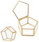 Geometrische Schmuckschatulle aus Glas - Vintage Golden Schmuck Organizer für Ringe, Armbänder und Mehr