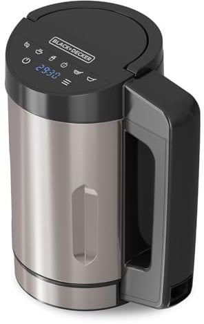 Black+Decker - Soup Maker BXSM1000E 1040W | Carafe en Acier Inoxydable 1,6L | 7 Programmes Automatiques | Fonction Maintien au Chaud | Écran Digital | Sans BPA