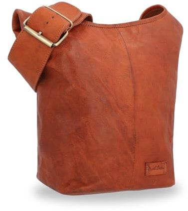 Gusti Leder Umhängetasche Damen - Josephine New - Ledertasche Damen Braun mit AirTag-Fach & herausnehmbarer Reißverschlusstasche