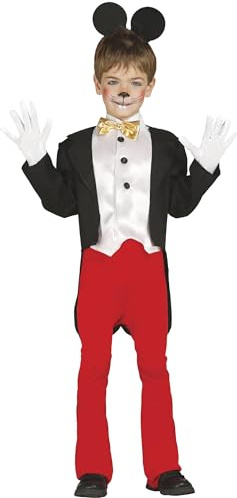 FIESTAS GUIRCA | Barnmuskostym - jacka, pannband, byxor och bröstlapp - Djurdräkter för Halloween, karneval och fester - perfekt för barn