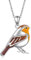 Flyow Rotkehlchen Halskette 925 Sterling Silber Niedliche Tier Robin Vogel Anhänger Rotkehlchen Kette Schmuck Geschenke für Frauen Vogel Liebhaber