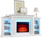 Electric Fireplace with Mantel, TV Stand for TVs Up to 80, Modern Entertainment Center with Storage, LED Lights & Remote Control