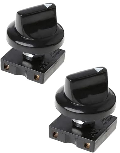 2Pcs Black Fan Rotary Switch 4 Position 3 Speed Selector Switch Governor with Button Fan Speed Governor Fan Isolator Switch and Professional Ceiling Fan Wall Controls