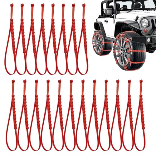 Arrovarp Fascette antiscivolo da neve, cavo regolabile antiscivolo, catene da neve regolabili, per auto, camion, SUV, trazione sul ghiaccio, inverno, fango, viaggi su strada, pendolari