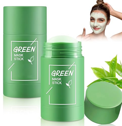 Green Tea Deep Cleanse Mask 2 Stück Green Mask Stick für Tiefenreinigung, Porenverfeinerung mit Grüntee-Extrakt, Beruhigende Feuchtigkeitspflege für Alle Hauttypen, Einfache Anwendung