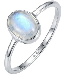 mantraroma 925 Sterling Silber Edelstein Ring Damen - Naturstein handgefertigter Edelsteinschmuck