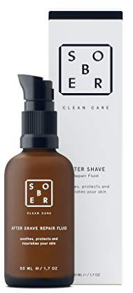 sober® | After Shave Repair Fluid | Kühlender und beruhigender Balsam | Anti Rasierpickel gegen eingewachsene Haare | ohne Alkohol | 50ml Reisegröße
