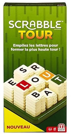 Mattel Games - Scrabble Tour, Gesellschaftsspiel und Buchstaben, französische Version, GCW08, Mehrfarbig