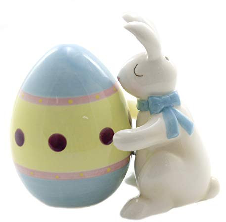 Pacific Trading Ensemble salière et poivrière magnétique en forme d'œuf de lapin de Pâques