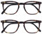 OPULIZE Bex Lesebrille 2er Pack Groß Quadrat Cool Designer Rahmen Federscharniere Kratzfest Mattbraun Schildpatt Herren Damen RR64-2 +2.50