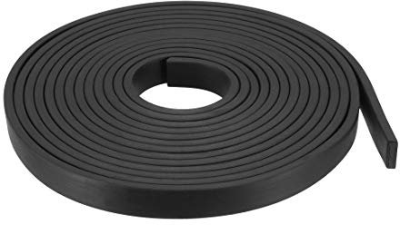 sourcing map Bande Étanchéité Solide Rectangle Caoutchouc 10mm Large 3mm Épais 3 Mètres Long Noir