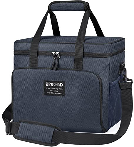 SPGOOD Kühltasche 20L/30L/40L Thermotasche Picknicktasche Groß Isoliert Faltbar Gefriertasche Warmhaltetasche Lunchtasche Tiefkühltasche Cooler Bag Einkaufstasche für Strand/Picknick/Camping(Blau 30L)