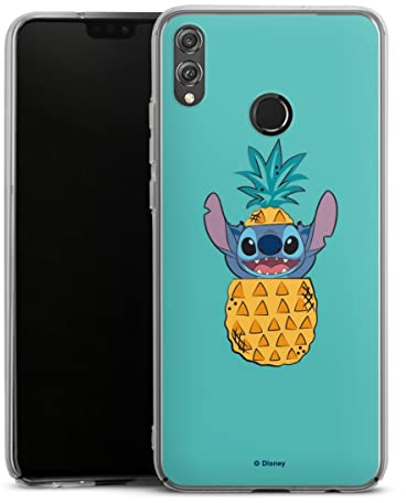 Hard Case kompatibel mit Huawei Honor 8X Schutzhülle transparent Smartphone Handy Hülle Disney Lilo & Stitch Ananas