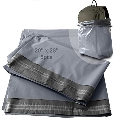 Große, selbstklebende Versandtasche aus Kunststoff, 520 mm x 590 mm + 40 mm, extra stark, grau, robuste Versandtasche, robuster Kunststoff