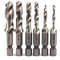 Drill and Tap Bit Set Metric, 6Pcs Hand Tap Hex Shank HSS Screw Spiral Point Thread Metric Plug Drill Bits for Punching and Cu-tting New Threads M3 M4 M5 M6 M8 M10