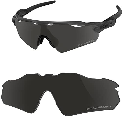 Vaep Verres de rechange en polycarbonate pour Oakley Radar EV Path OO9208 - Polarisés élargis, Noir pêche, Radar EV Path