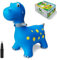 HotMax Dinosaur Bouncy Horse, Inflatable Bouncy Animals Hopper for Toddlers, Ride on Jumping Toys for Baby Girl or Boy Birthday Gift (blue)