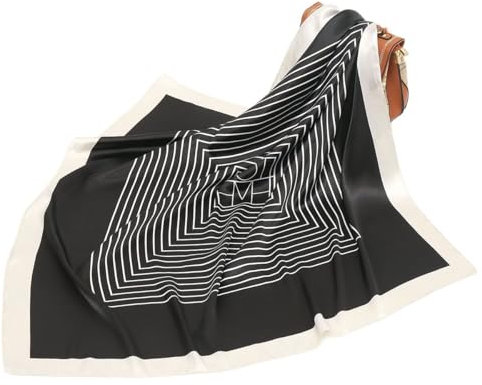 FAIRYGATE Damen Schal Sommer Damen Quadratischer Schal Satin Kopftuch Bandanas Haarschal Schal für Damen 90x90cm 76015