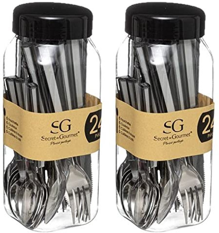 Lot de 2 Ménagères Tamaris - 48 couverts - Gris