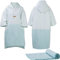valuents Badeponcho für Erwachsene – Surf Poncho Damen mit Kapuze für Strand, Sauna oder Zuhause +Plus: Mikrofaser Handtuch