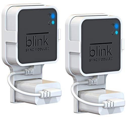 Outlet Wall Mount for Blink Sync Module 2, Mount Bracket Holder for Blink Outdoor Camera No Messy Wires Outdoor and Indoor Home Security Camera Mount with Short Cable (2 Pack)…