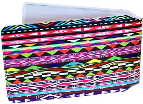(80+ Designs) Bus Pass Wallet Credit Travel Rail Ticket Card Holder for Oyster Zip Business ID Card - Bifold - Party Bag Gift School Leaver (Zig Zag Pattern)