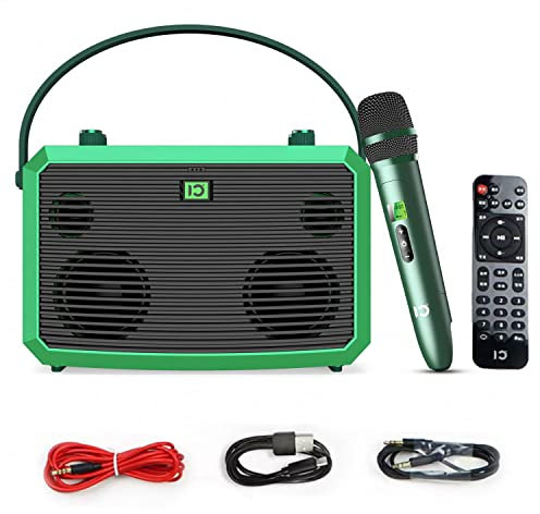 SHIDU 50W Macchina Karaoke per Adulti, Sistema PA Portatile Amplificatore Vocale Altoparlante Bluetooth con Microfono Wireless e Telecomando, Supporta AUX/USB/SD per Broadcast, Casa, Feste