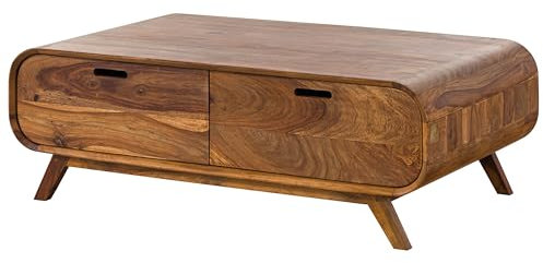 MASSIVMOEBEL24.DE | Mailand Couchtisch aus Massivholz #135 | aus Sheeshamholz - Hellbraun, lackiert | 120x70x40 cm | Kaffeetisch Sofatisch Beistelltisch