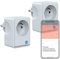 UCOMEN Prise Connectées WiFi (Type E), Mesure de Consommation Électrique, Programmable Compatible avec Alexa, Google Home, Smart Life APP, Commande Vocale，Contrôle à Distance, 16A/3680W, gris, 2 packs