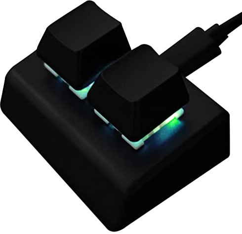 Kasmole Clavier programmable,Clavier Copier-Coller à 2 Touches - Clavier USB Touches programmables pour macros ou Accessoires de Jeu de Rythme, Noir/Blanc