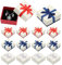 SPOKKI 12 Pezzi Scatole Regalo per Gioielli, Scatole Regalo con Coperchio Con Fiocco, Scatolina Regalo di Compleanno, Scatolina Regalo di Natale, Contiene Scatole Regalo Rosse, Blu e Grigie