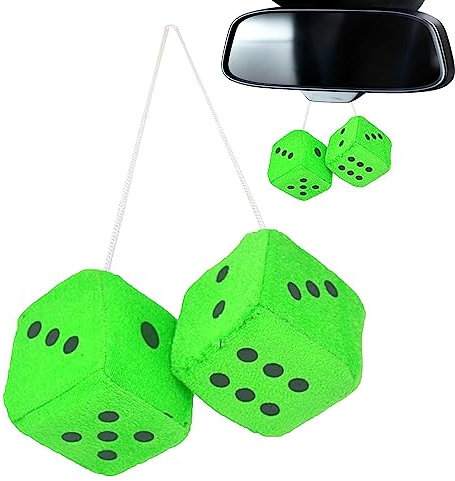 cypreason Würfel für Auto - Auto-Rückspiegel-Würfel-Anhänger - Weicher und Flauschiger Auto-Charm-Innenornament für Limousine, LKW, SUV zum Aufhängen