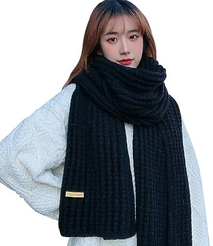 JAWSEU Damen Schal, Warm Weich Strickschal Klassischer Damen Herren Schal Warmer Winterschal Extra Weicher Länger Schals Herbst Winter Strickschal Warme Grobstrick Schal Oversize Winterschal