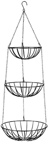 Lodokdre 3 Tier Wire Hanging Basket Iron Wire Basket Fruit Swing Bowl Rack Display Stand