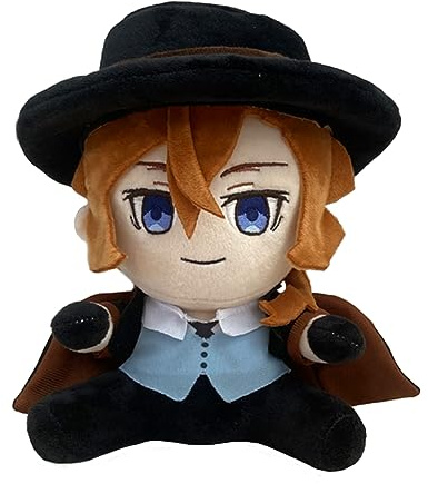 Tongyundacheng Bungo Stray Dogs Anime Kissen Dazai Osamu/Edogawa Rampo/Nakahara Chuuya Cosplay Gefülltefiguren Weiches Kissen, Niedliche Charaktere Wurfkissen Heimdekoration 20cm