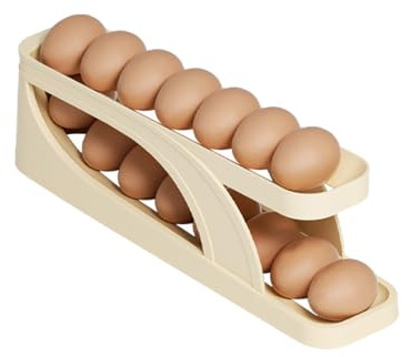 Refrigerator Egg Storage, Egg Dispenser, Refrigerator Egg Carton, Refrigerator Egg Tray, Kitchen Pantry Organizer, Automatic Rolling Refrigerator Egg Tray Organizer. (One.)