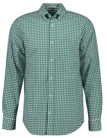 Gant Herren REG POPLIN Gingham Shirt Hemd, DEEP Forest Green, XXL
