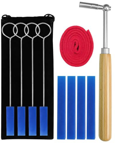 13-teiliges professionelles Klavier-Stimmset, Klavier-Stimmhammer, Dämpfungs-Set, Klavier-Stimmhebel-Werkzeuge mit Samtbeutel, langer Stummfilz, Gummi-Dämpfer für Anfänger und Profi-Stimmgerät