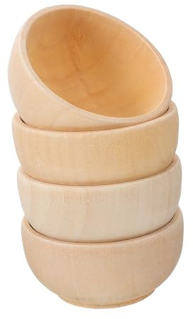 LIFKOME Vaisselle Miniature Fee 12 Pièces Petit Bol En Bois Ensemble De Jeu Pour Enfants Petits Bols En Bois Jouets Des Modèles Artisanat En Bois Bricolage Mini Bricolage En Bois Miniature De Bébé