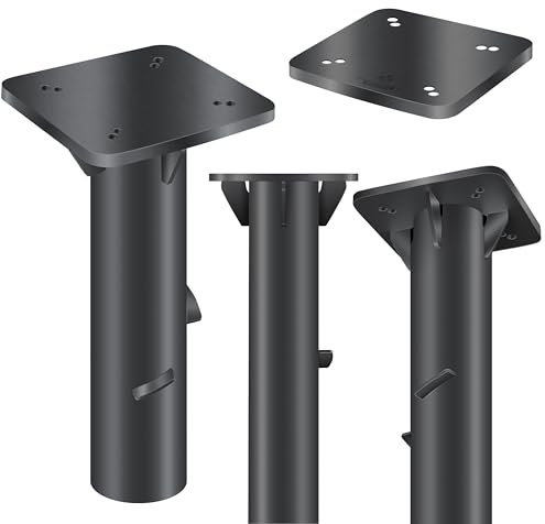 KESSER® Plaque de base universelle en métal | Support pour parasol, auvent, parasol à manivelle | Fixation au sol | 16 x 16 cm, avec gants
