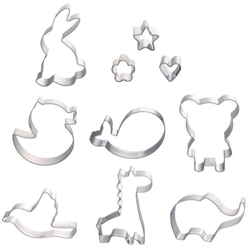 Cabilock 10 Pezzi stampo da torta tagliabiscotti estivi tagliabiscotti squalo cracker animali formine per biscotti taglia torta animale Fustellatura biscotto bambino