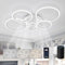 ycwdcz Plafoniera con Ventilatore da Soffitto Compatibile con Alexa, Google Assistant, Anelli Lampadario Led con Ventilatore da Soffitto, Dimmerabile, Motore DC, Ventola Soffitto con Luce