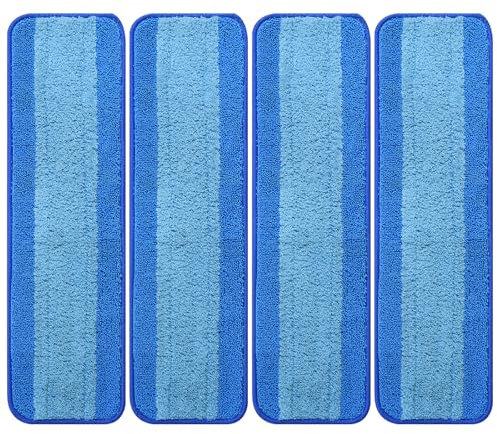 4 Pack Microfiber Cleaning Pad for Bona Mop, Reusable Spray Mop Pads Refills for Multi-Surface Floors, Washable Microfiber Mop Replacement Heads for Hardwood Floors