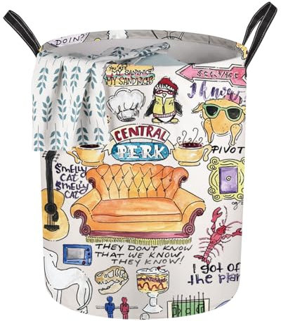 WZMPA friend TV Series Foldable Laundry Hampers for TV Show Fans Gifts Central Park Storage Basket Bin With Handles