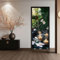 arricraft 1 set di 2 adesivi murali della porta del PVC, bambù verde che scorre tema adesivo porta decorazione domestica set di adesivi per la decorazione domestica della parete della porta accessori