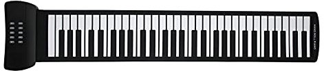 Tragbares Handroll Klavier Handroll Klavier, 61 Taste Roll Up Piano 61 Taste Foldable Wiederaufladbare Silikon -Tastatur - Musikinstrument mit Unterrichtsfunktion für Kinder und