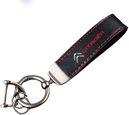 DRZTT Porte-clés de Voiture, pour Citroen C4 C3 C5 C1 C2 Berlingo Celysee Cactus Picasso Clé de Voiture Anneau Homme et Femme Auto Porte-clé Accessoires,A